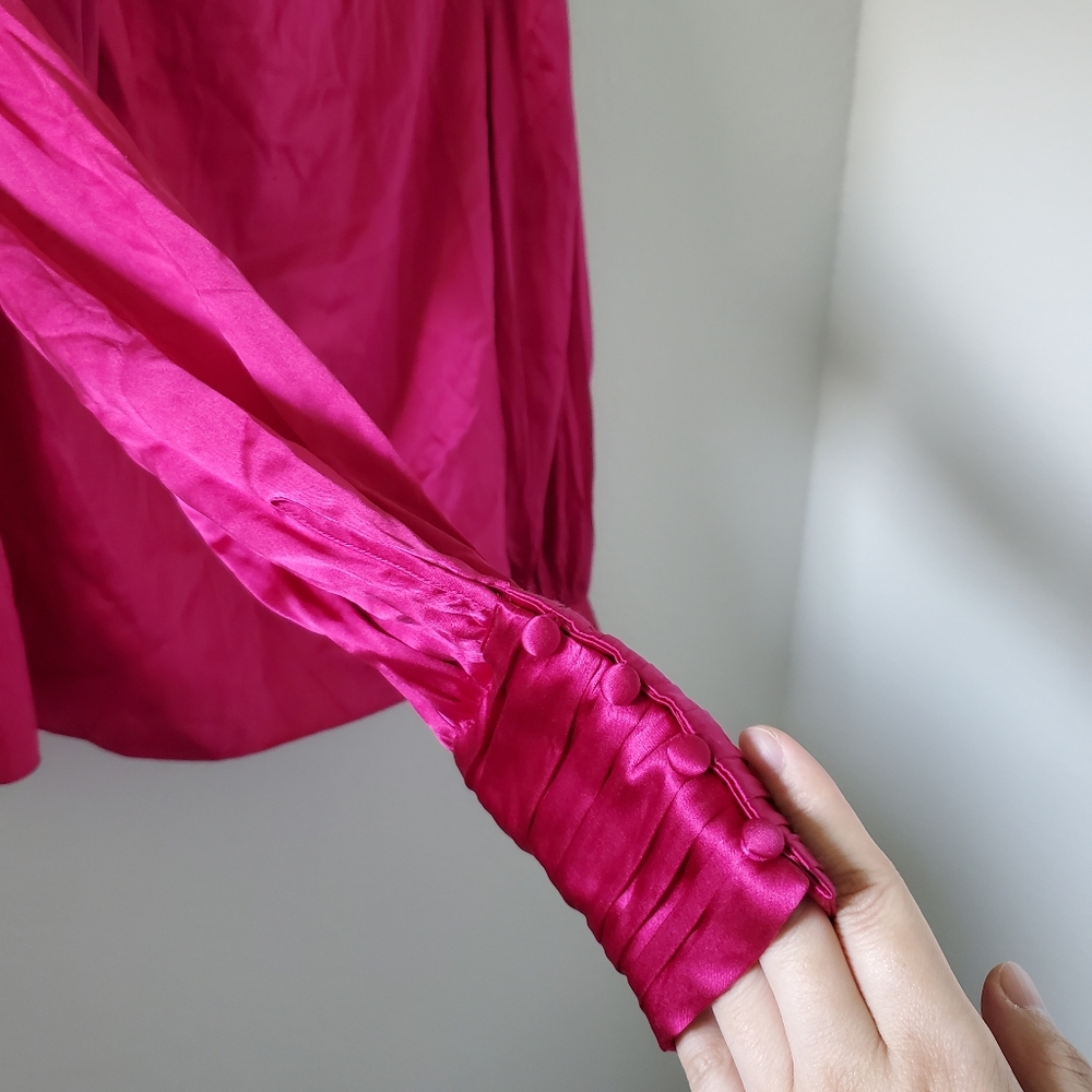 Revolve Generation Love silk blend puff sleeves NWOT - Picture 5 of 12